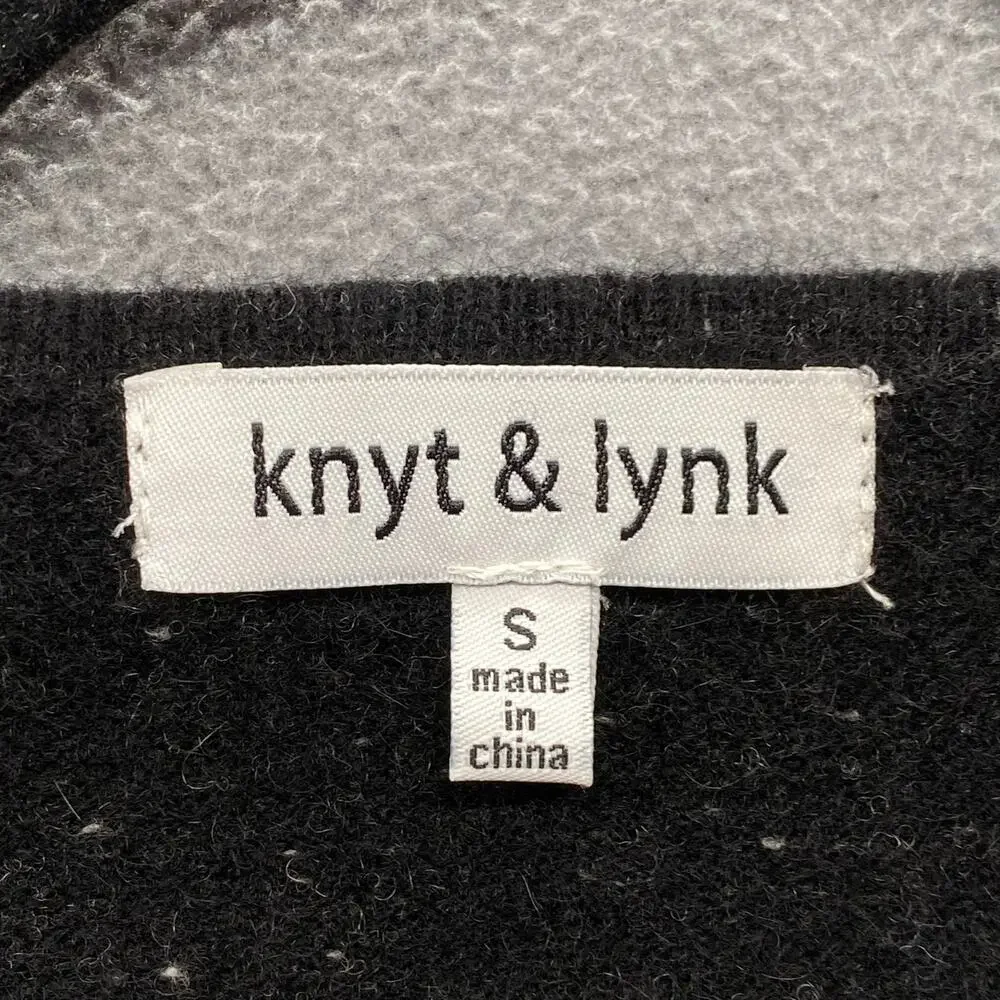 Knyt Lynk Cashmere V Neck Sweater Black Women S Speckled Casual Cozy Long Sleeve